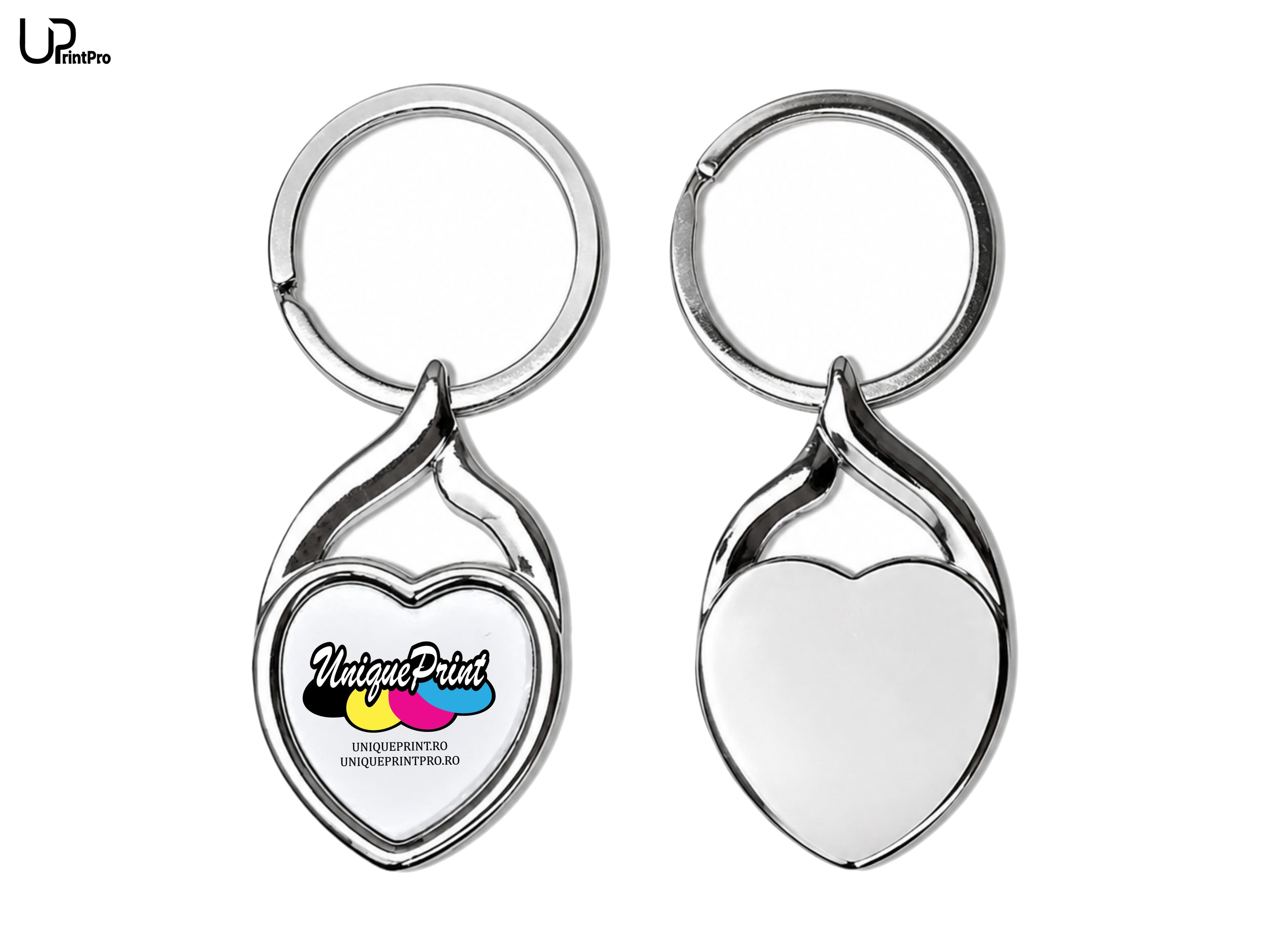 Breloc inima metalic, 2,4 x 2,5 cm