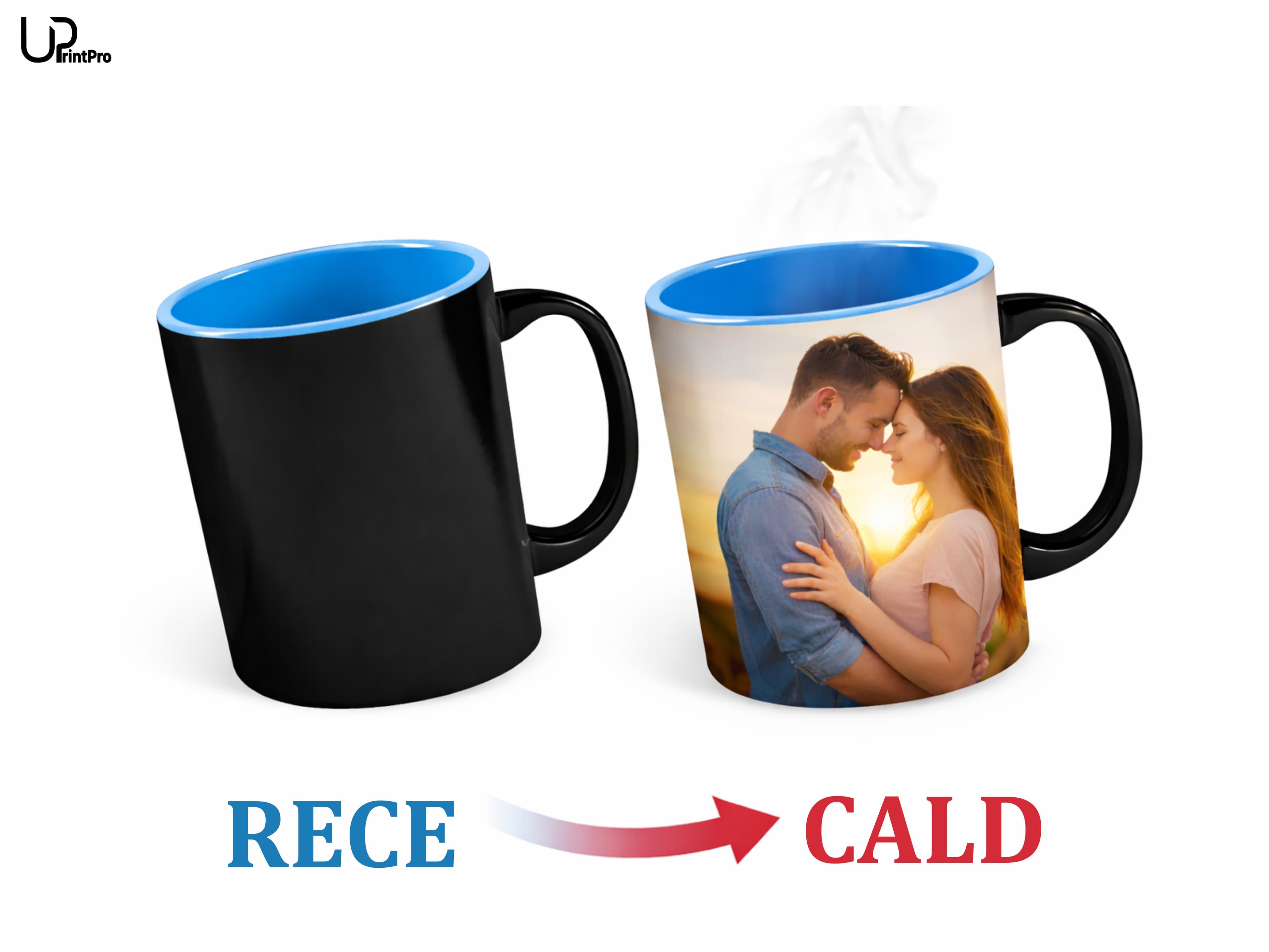 Cană termosensibilă cu interior albastru (330 ml)